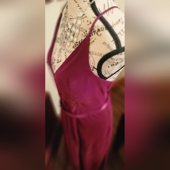 GALINA SIGNATURE || Burgandy Wine Half Wrap Formal Gown - Women's Sz 14 - Picture 15 of 16